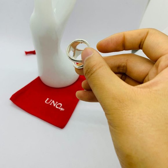 Uno de 50 Ring- SHORTCUT Ring Silver-Plated Metal Ring Women Jewelry Gift size 8 - Picture 10 of 12